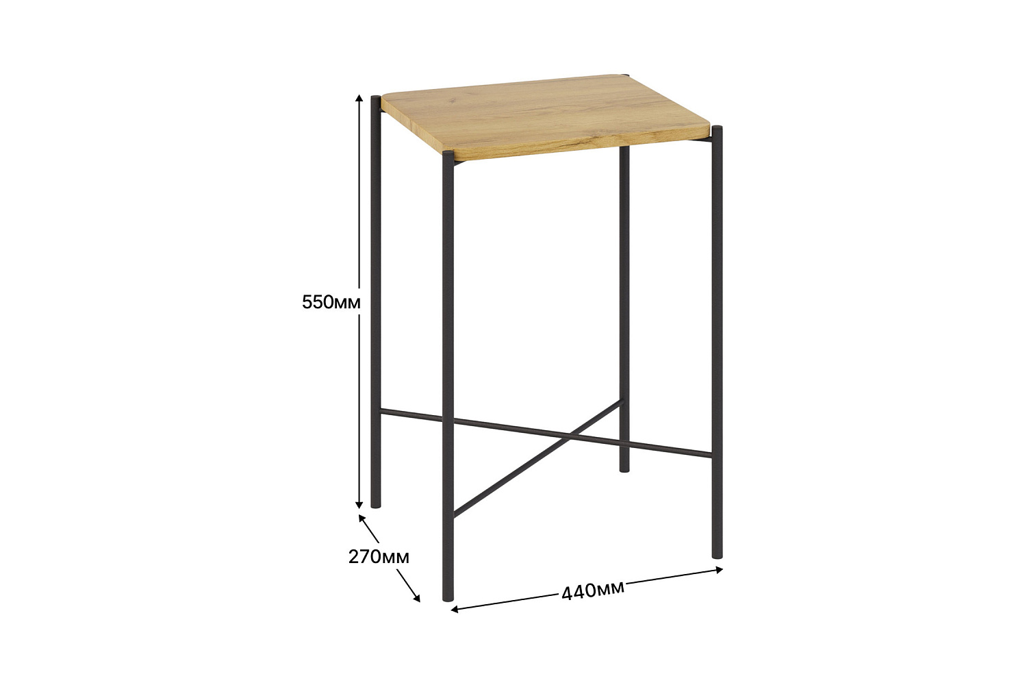 Стол журнальный Лори черный / секвойя крем