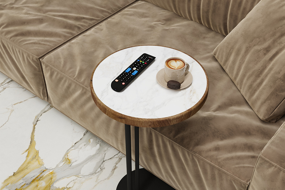 Придиванный стол Кальяри черный / лайт / вяз браун