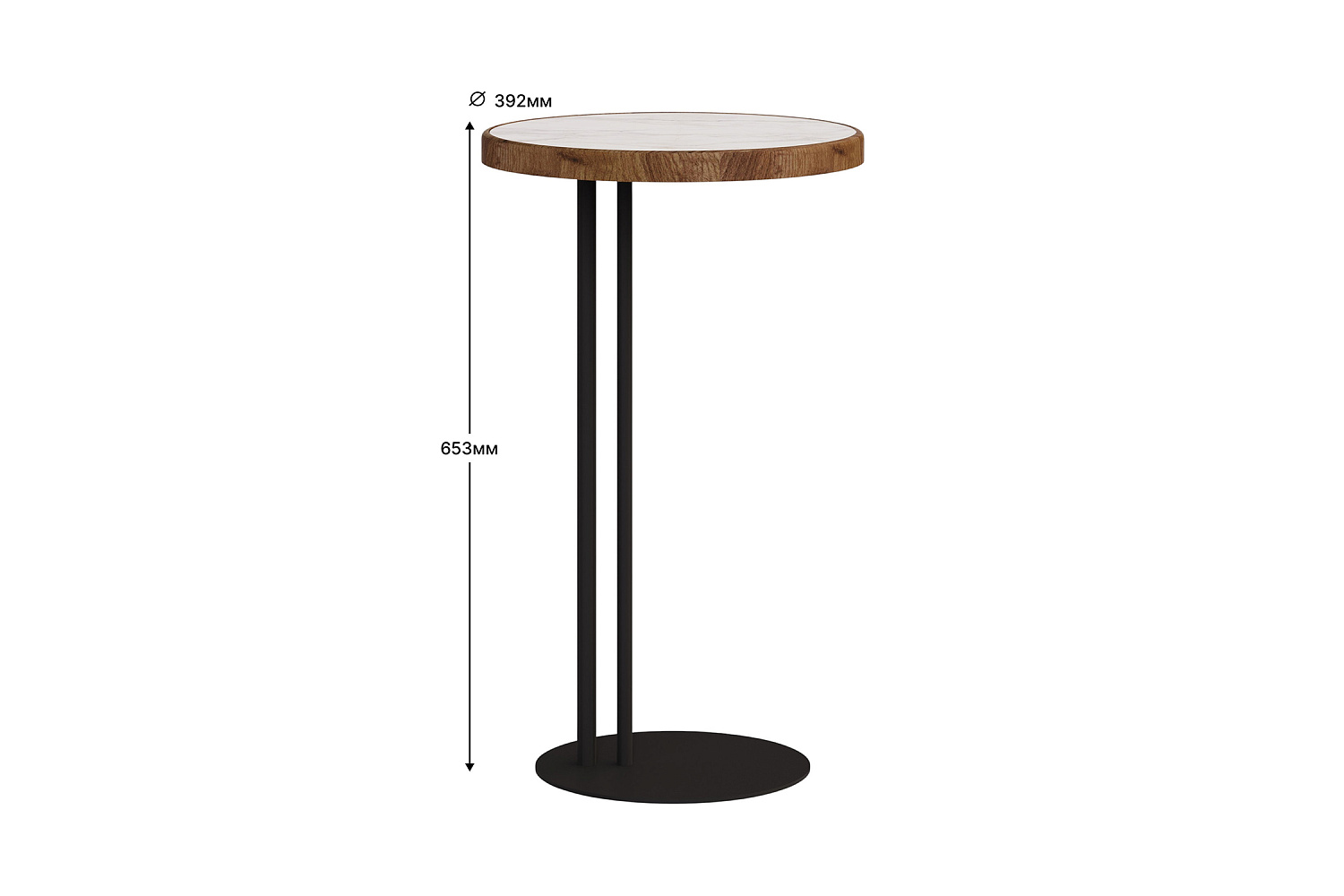 Придиванный стол Кальяри черный / лайт / вяз браун