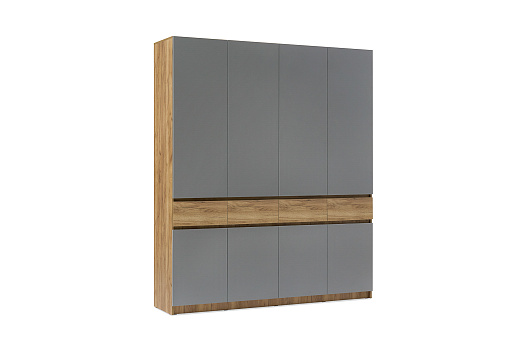 Шкаф 4-створчатый Бостон дуб крафт золотой / серый шифер