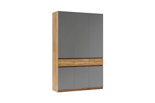 Шкаф 3-створчатый Бостон серый шифер / дуб крафт золотой