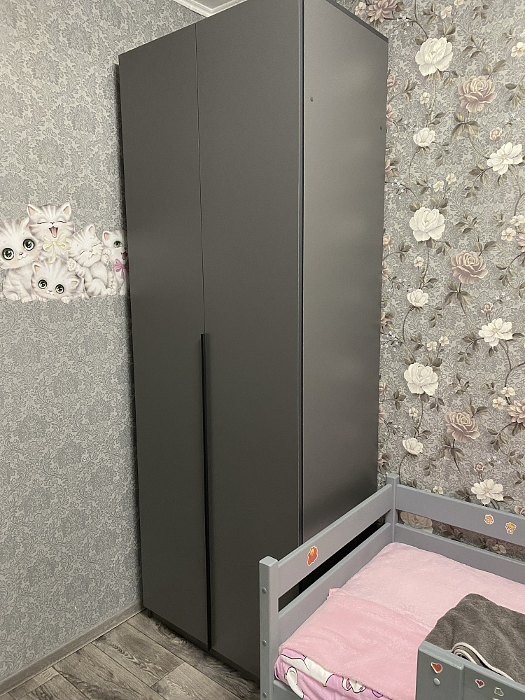 Шкаф 2-х створчатый Тивина белый текстурный