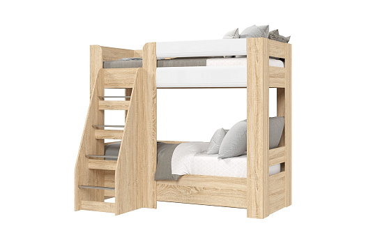 Двухъярусная кровать Либерти дуб сонома / белый глянец