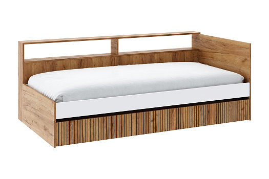 Кровать Ивис дуб крафт золотой / белый гладкий