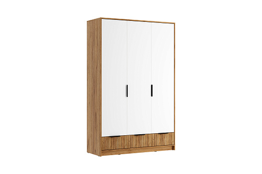 Шкаф 3-х створчатый Ивис дуб крафт золотой / белый гладкий