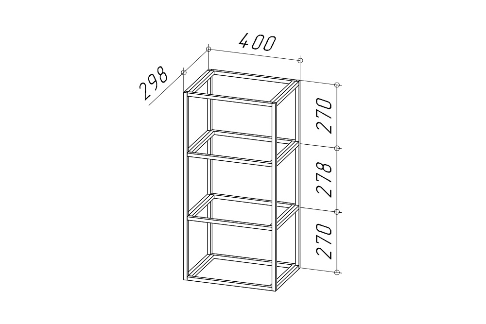 Полка ПНДМ 400 Н8 черная