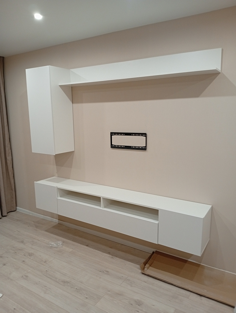 Стенка Соло-16 белый / белый глянец