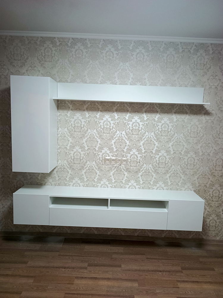 Стенка Соло-16 белый / белый глянец