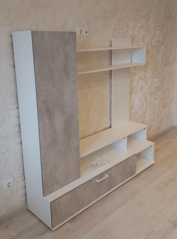 Гостиная Коста белый / цемент светлый