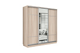 Шкаф-купе трёхдверный Приор с 1 зеркалом ясень шимо светлый