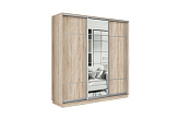 Шкаф-купе трёхдверный Приор с 1 зеркалом дуб сонома