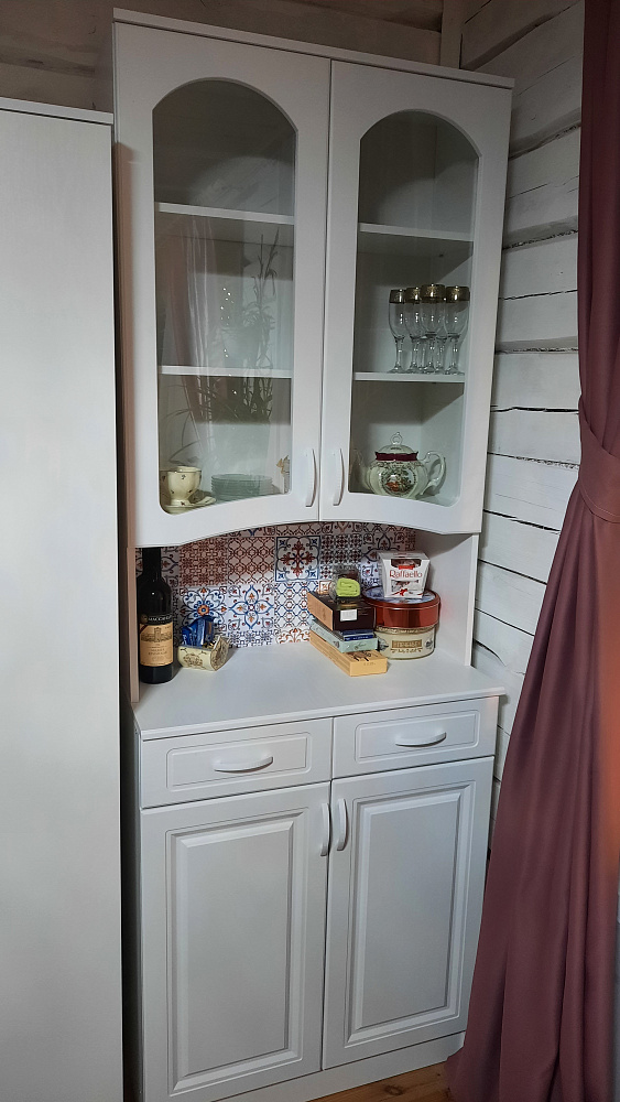 Буфет Констанция 2-х створчатый белый матовый / джинс