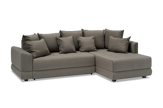 Диван угловой еврокнижка Рошель коричневый