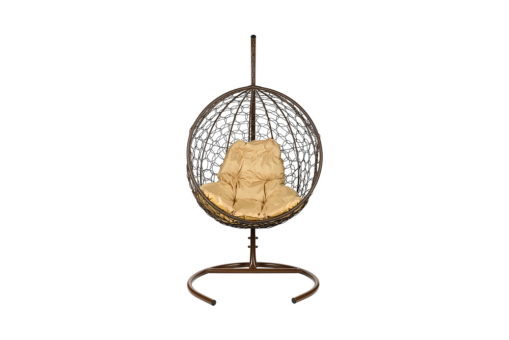Кресло подвесное Kokos коричневое / бежевое