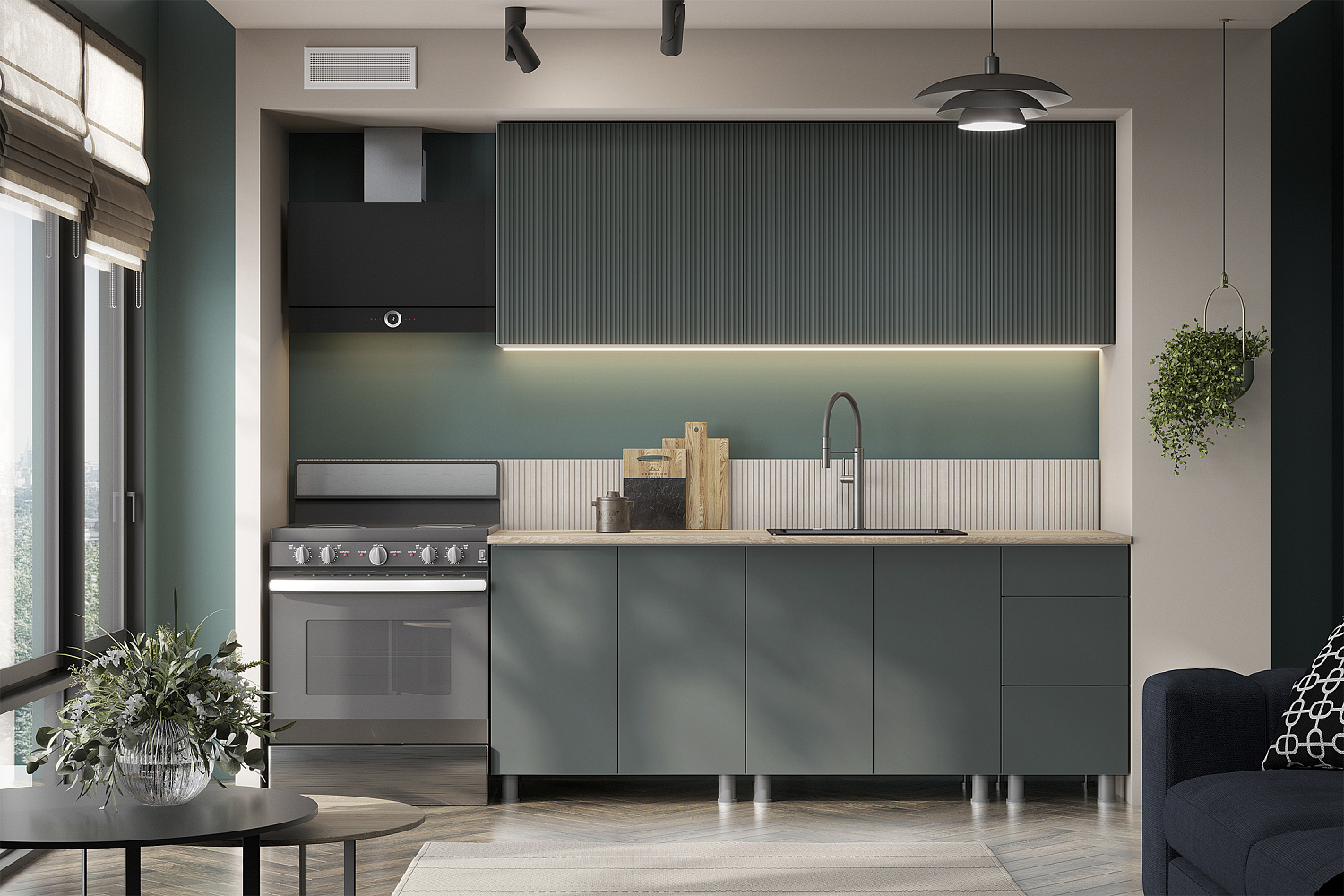 Модульная кухня Ритея таежный лес