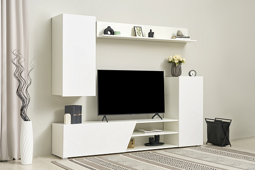 Стенка Прага-6 New белый / софт белый