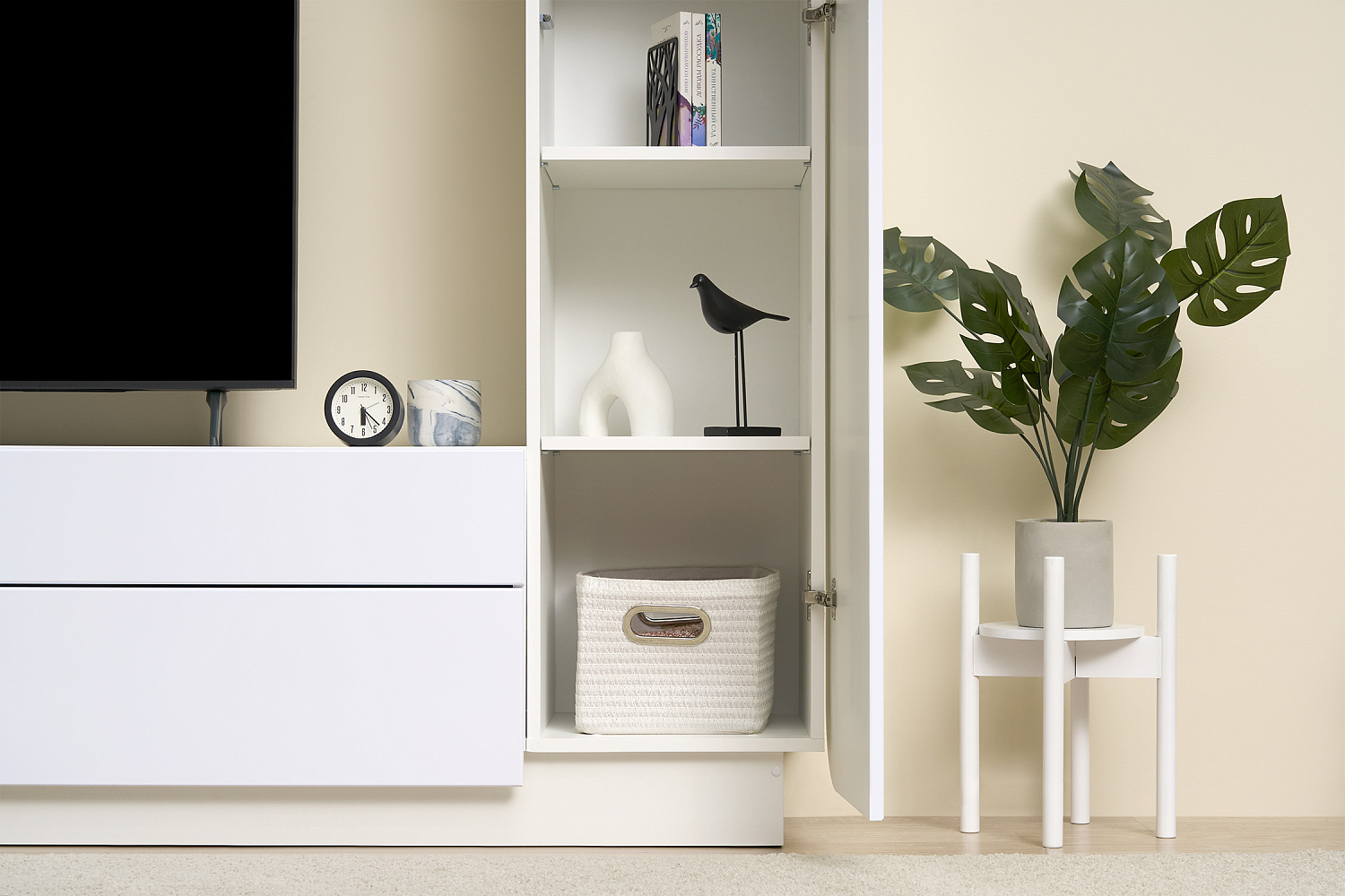 Стенка Лаванда-2 белый / белый глянец