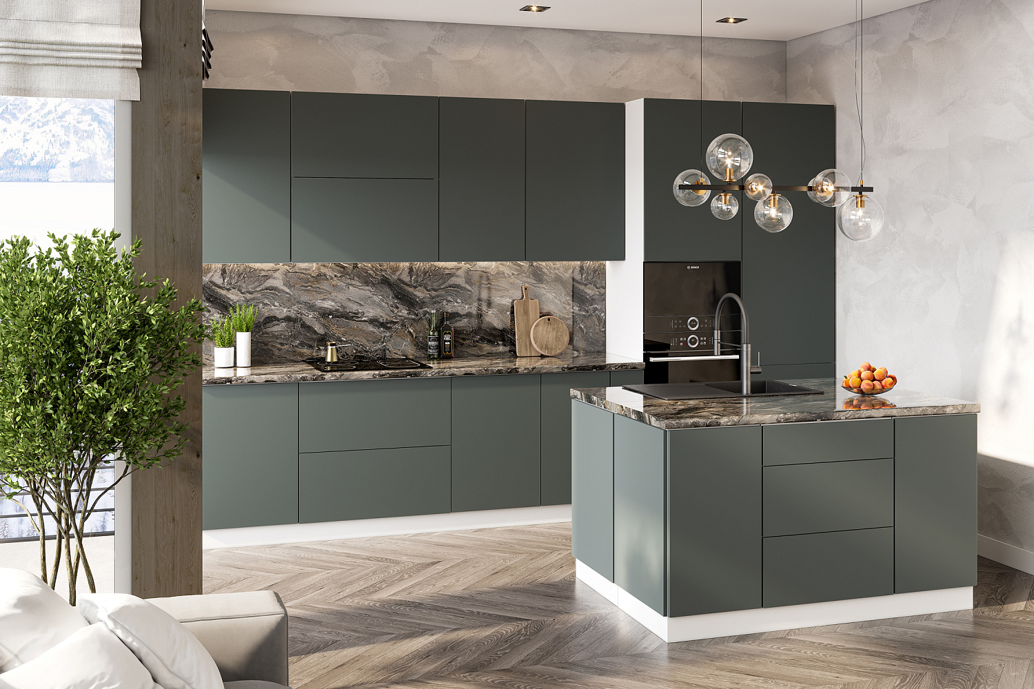 Модульная кухня Монора таежный лес