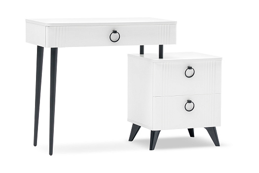 Туалетный столик Ева белое дерево / белый матовый