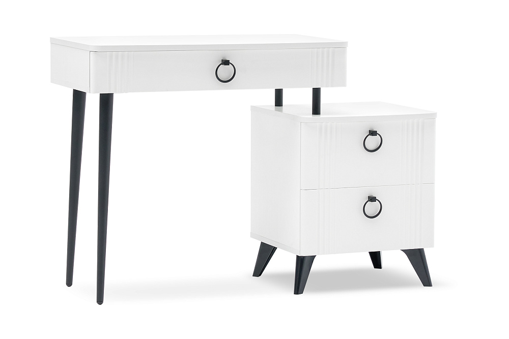 Туалетный столик Ева белое дерево / белый матовый