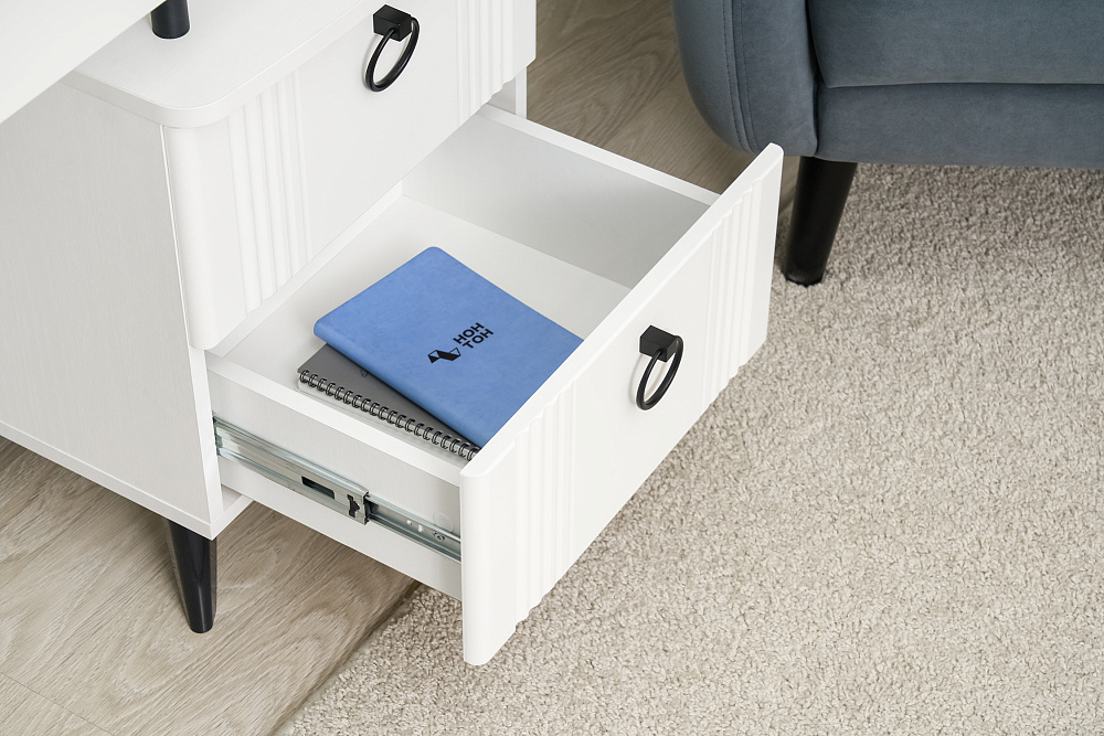 Туалетный столик Ева белое дерево / белый матовый