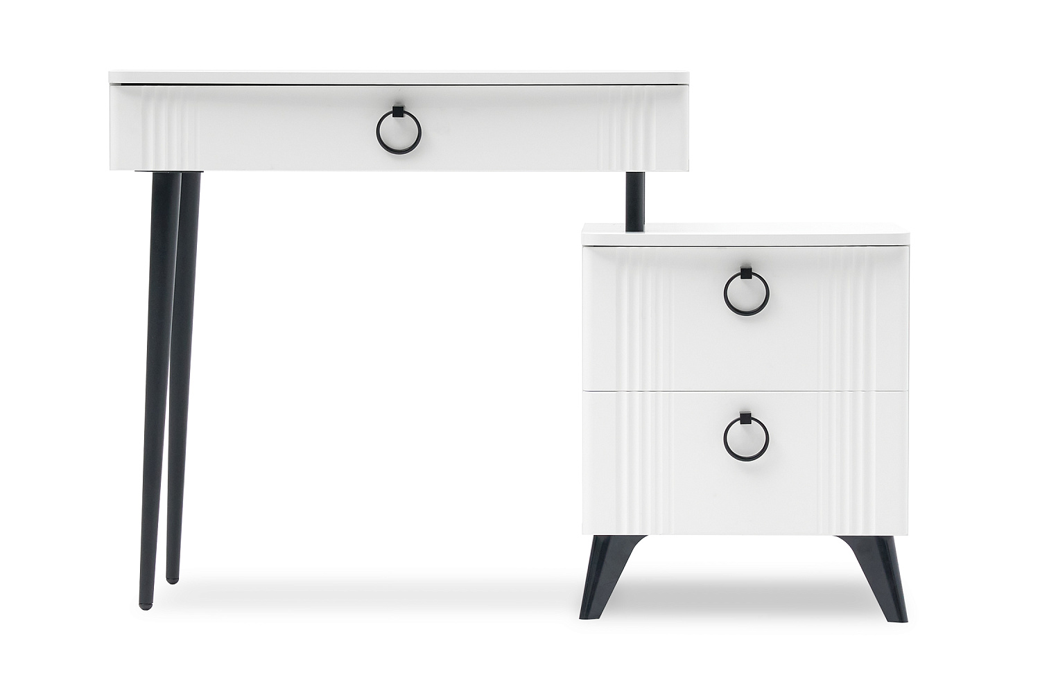 Туалетный столик Ева белое дерево / белый матовый