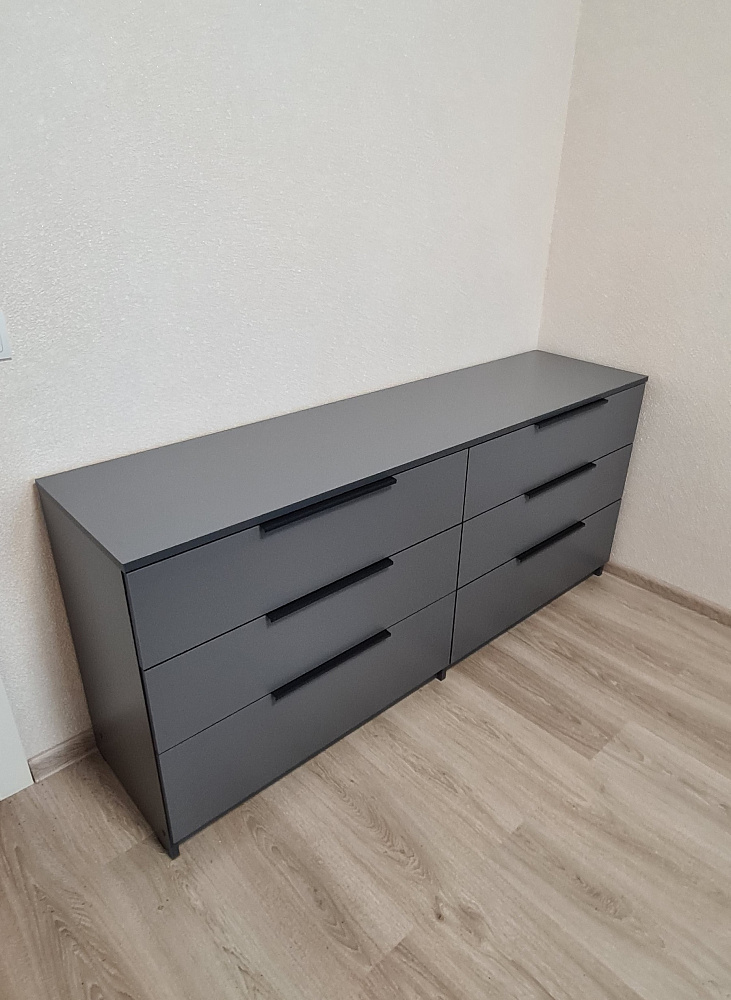 Комод с 6-ю ящиками Тивина белый текстурный