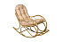 Кресло-качалка с подножкой бамбук / бежевый
