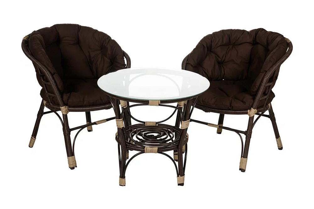 Набор мебели Багамы 2+1 орех / коричневый