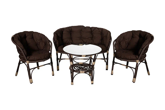 Набор мебели Багамы 3+1 орех / коричневый