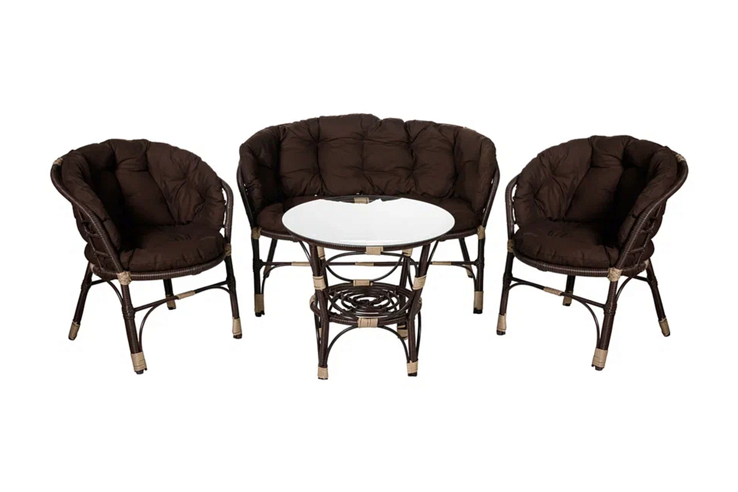 Набор мебели Багамы 3+1 орех / коричневый