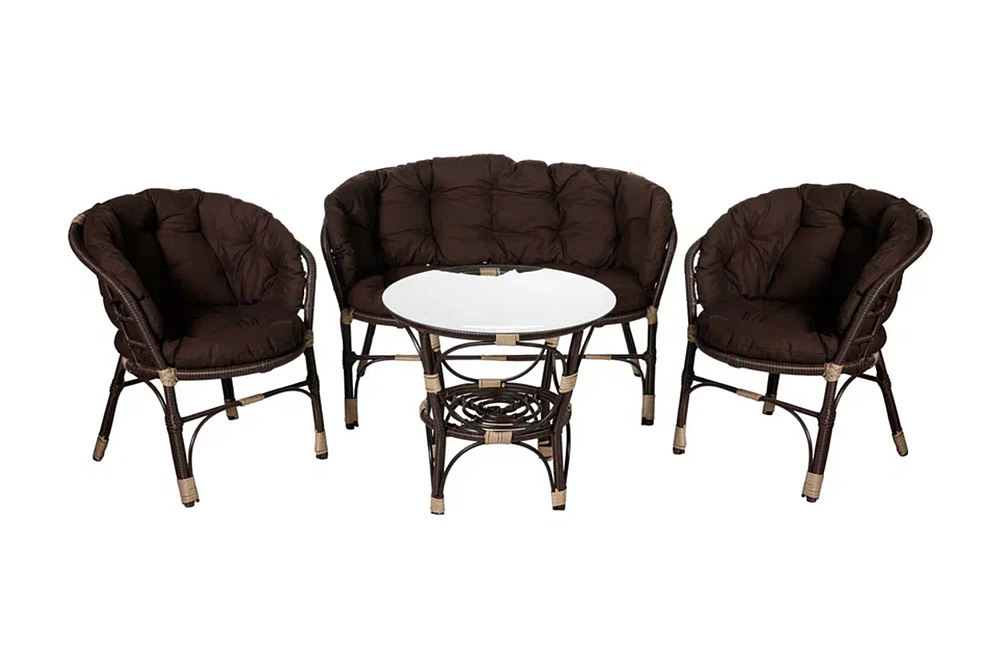 Набор мебели Багамы 3+1 орех / коричневый