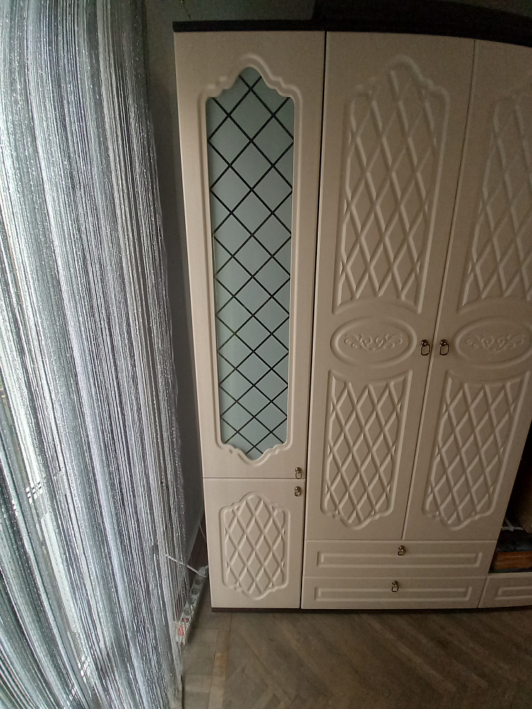 Пенал со стеклом Престиж жемчуг / венге