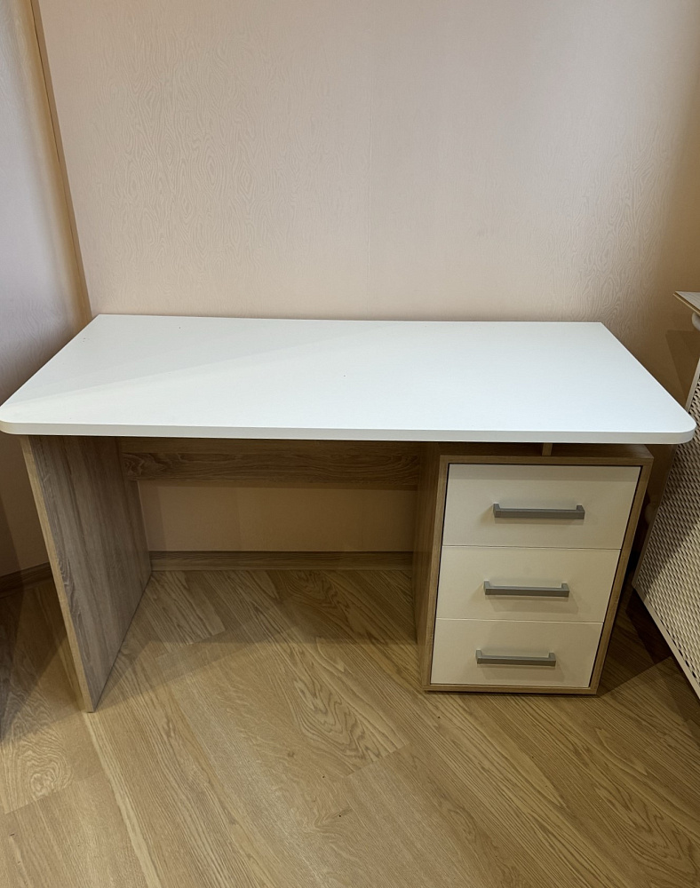 Стол компьютерный Лайт-2 кашемир / дуб крафт золотой