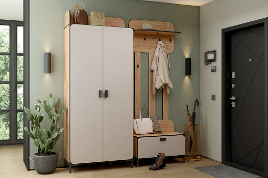 Модульная прихожая Жаклин дуб крафт золотой / кашемир серый