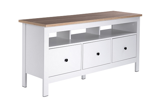 ТВ-тумба с ящиками Сага ясень / белая
