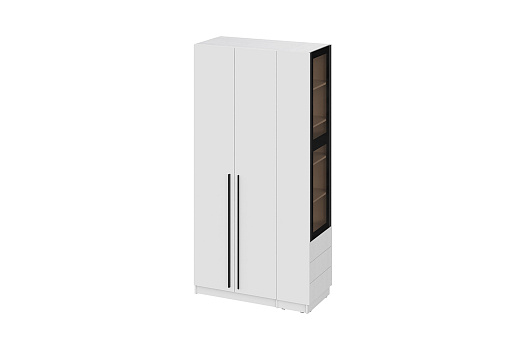 Комплект шкафов №8 Берген белое дерево / софт черный