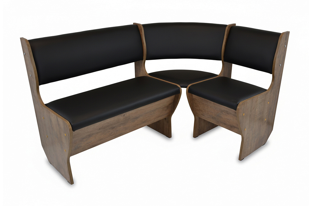 Кухонный уголок Аленка 5 дуб самдал / кожзам черный