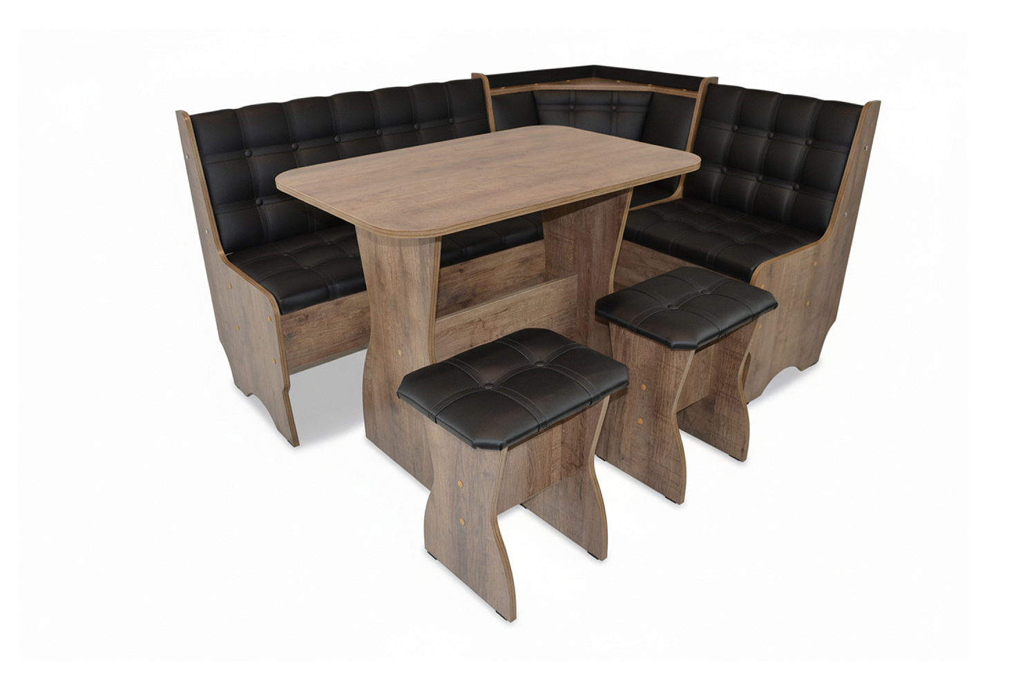 Кухонный уголок Аленка 17 дуб самдал / кожзам черный