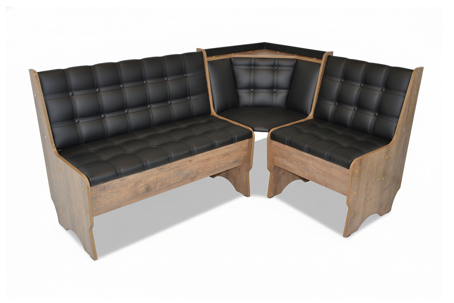 Кухонный уголок Аленка 17 дуб самдал / кожзам черный