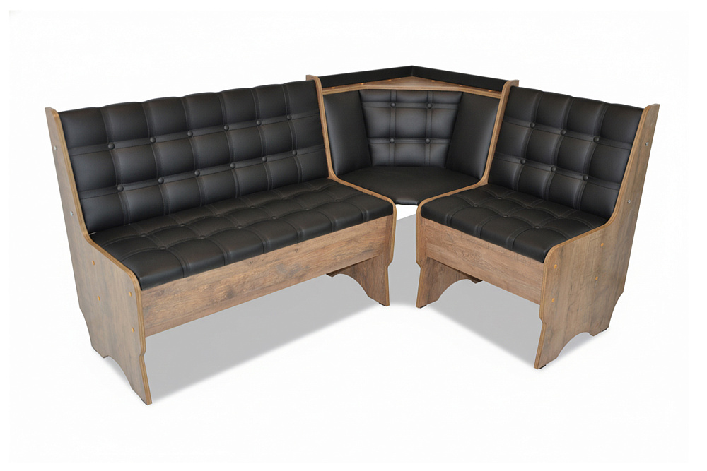 Кухонный уголок Аленка 17 дуб самдал / кожзам черный