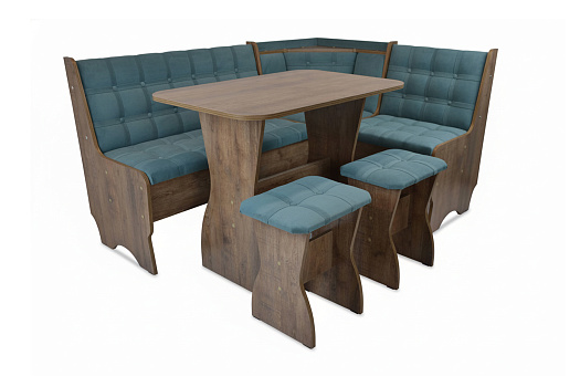 Кухонный уголок Аленка 17 дуб самдал / велюр бирюзовый