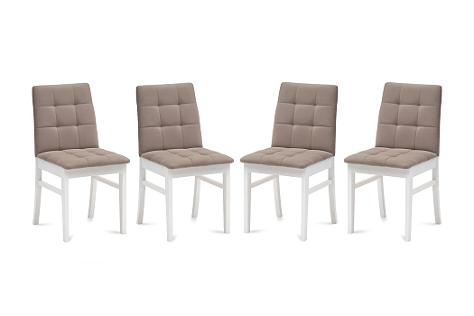 Стулья мягкие Н белые / серо-бежевые