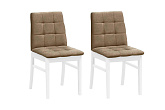 Стулья мягкие Н белые / светло-коричневые