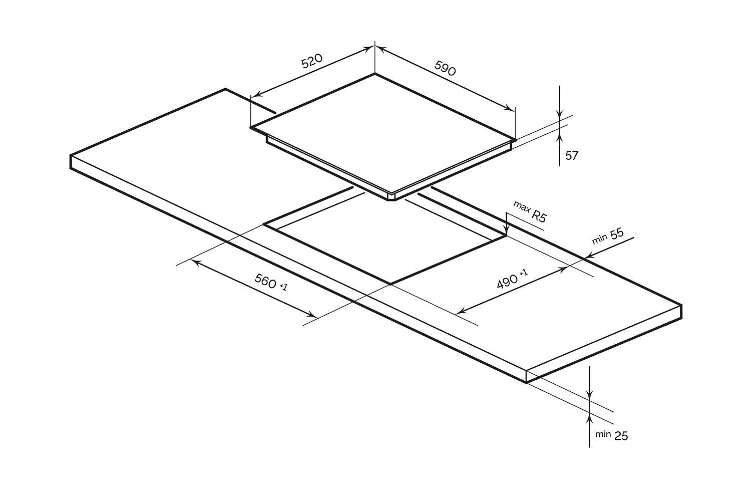 Индукционная варочная панель EVI 640 R1 I BL