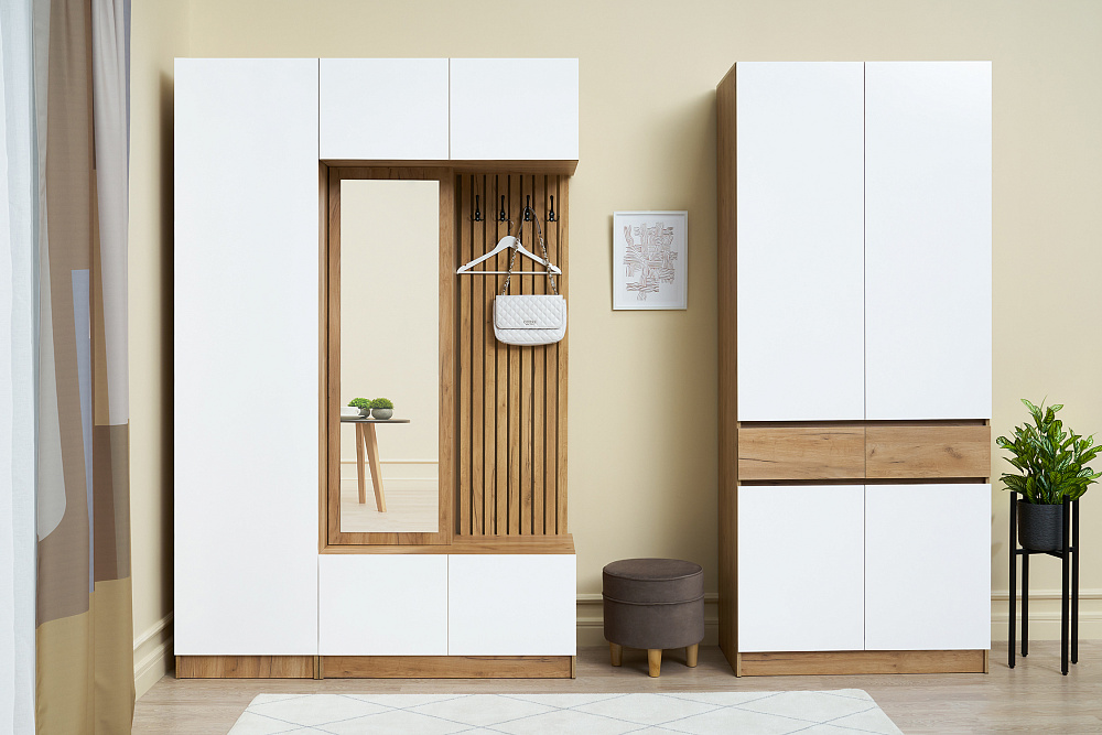 Прихожая Теллин дуб крафт / белый глянец