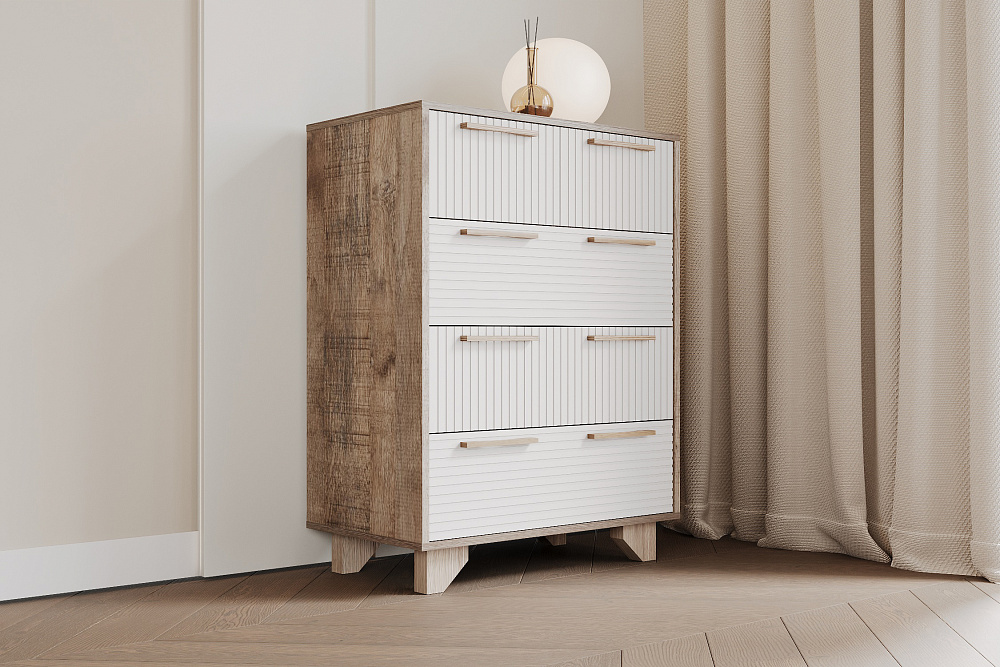 Комод Ньёрд 700.5 дуб самдал / белый софт матовый