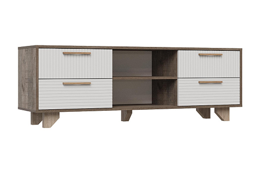 ТВ Тумба Ньёрд 1500.4 дуб самдал / белый софт матовый