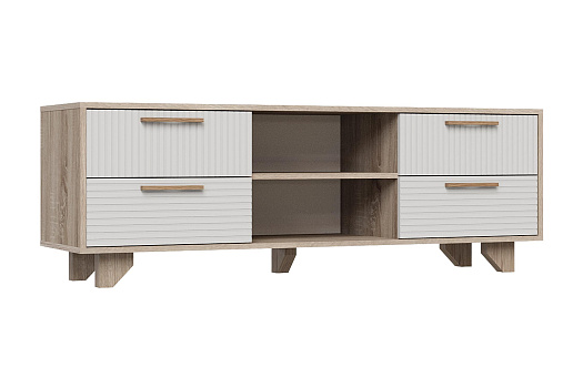 ТВ Тумба Ньёрд 1500.4 дуб сонома / белый софт матовый