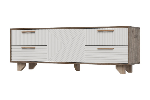 ТВ Тумба Ньёрд 1501.4 дуб самдал / белый софт матовый